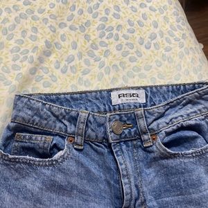 Cute blue wide legged fitting waste jeans!